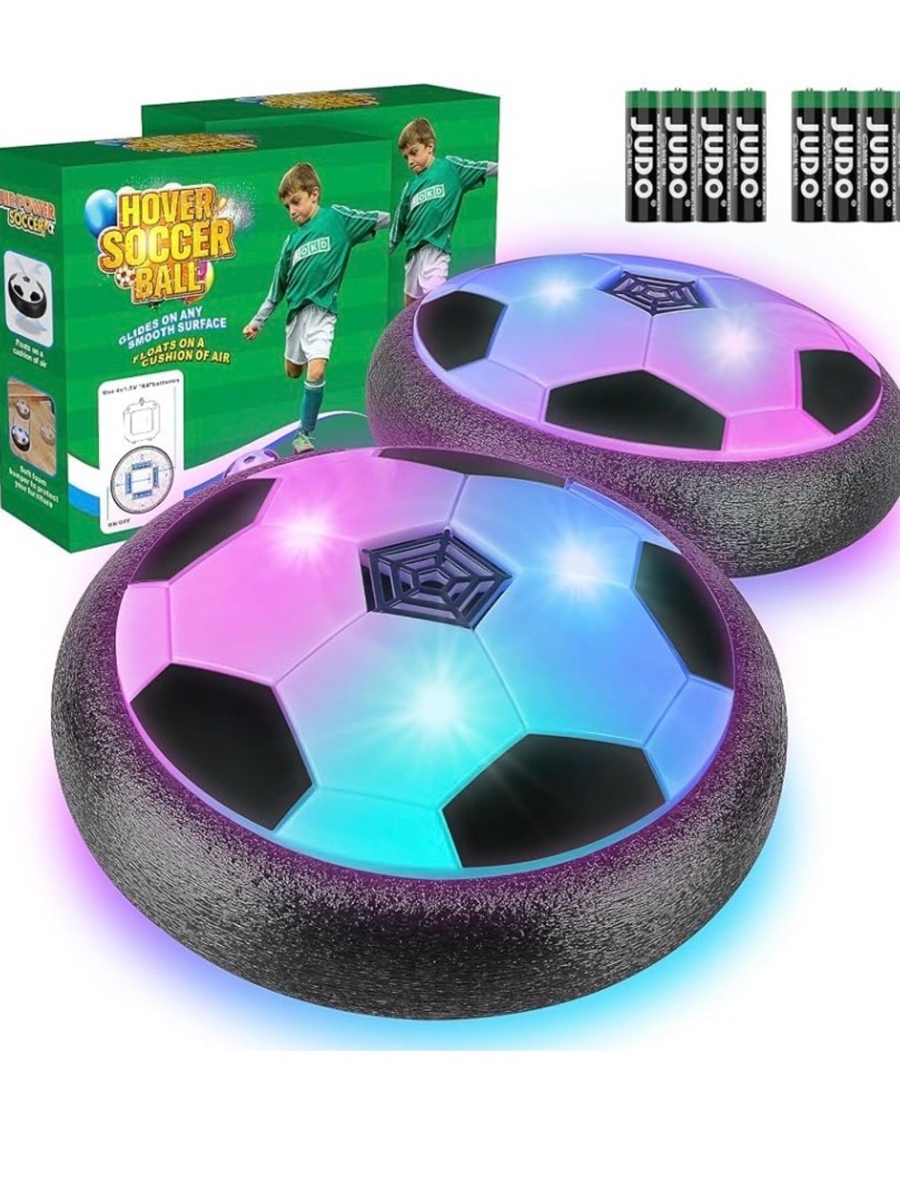 Hover Soccer Ball for Kids with LED Lights - Pink & Blue